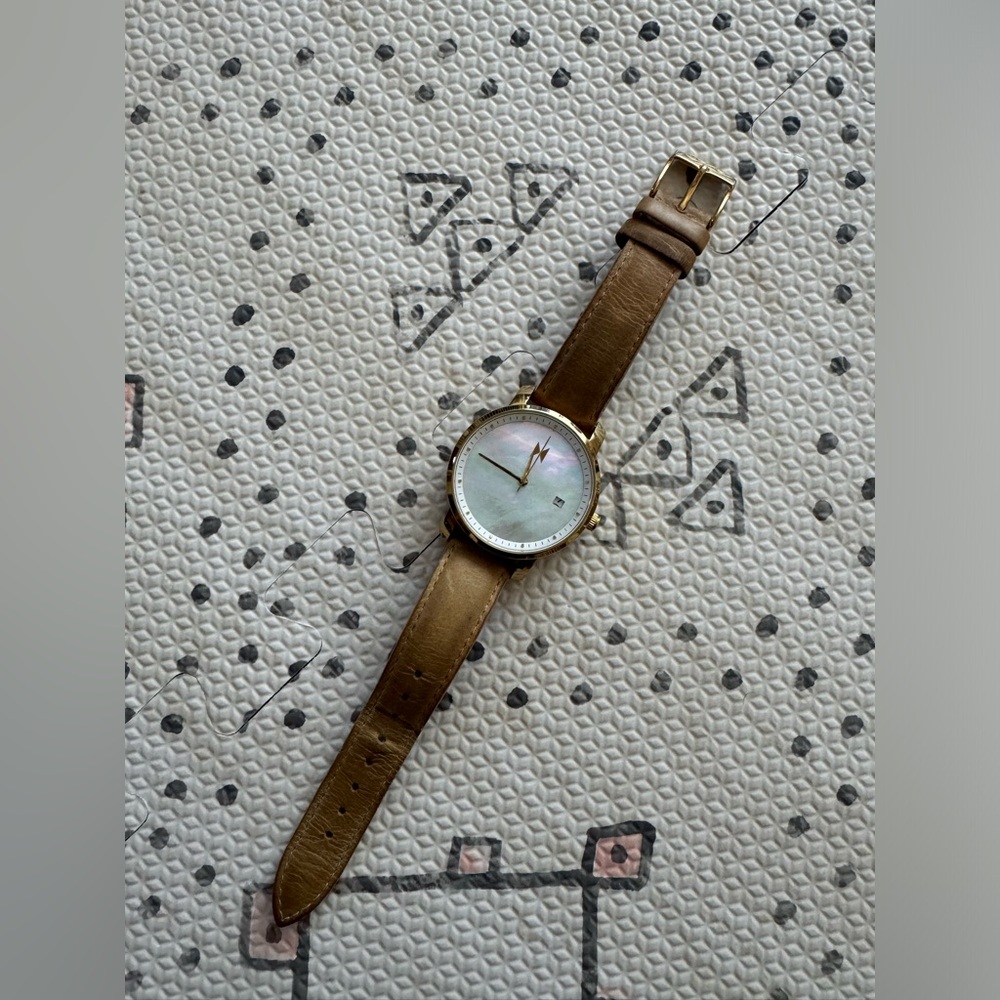 MVMT Gold Pearl Leather women’s watch